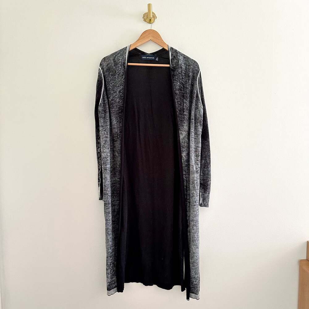 525 America Open-Front Long Sleeve Duster Cardigan Gray S